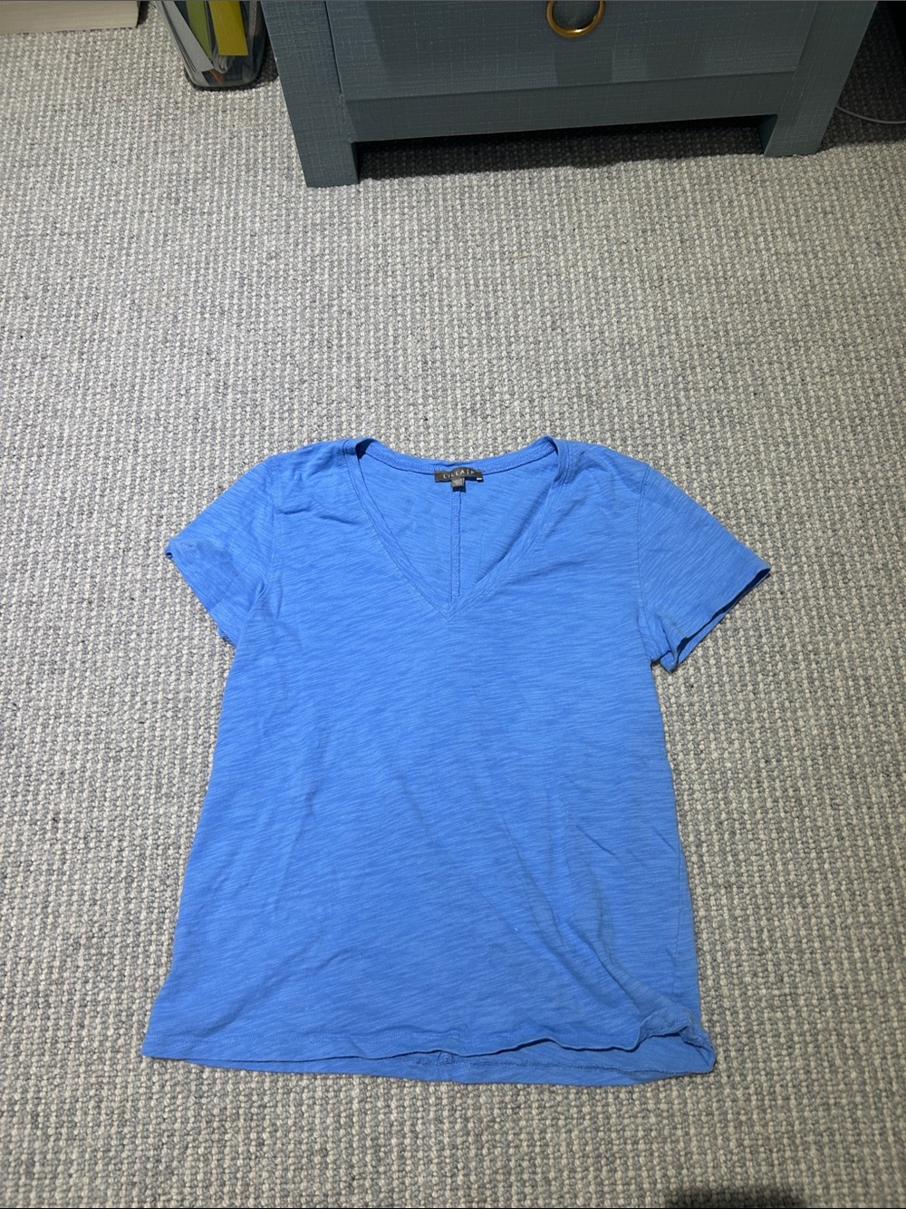 Lilla P V-Neck Short Sleeve Tee in Bright Blue